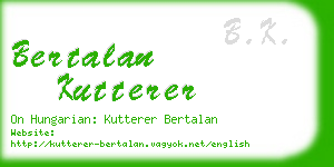 bertalan kutterer business card